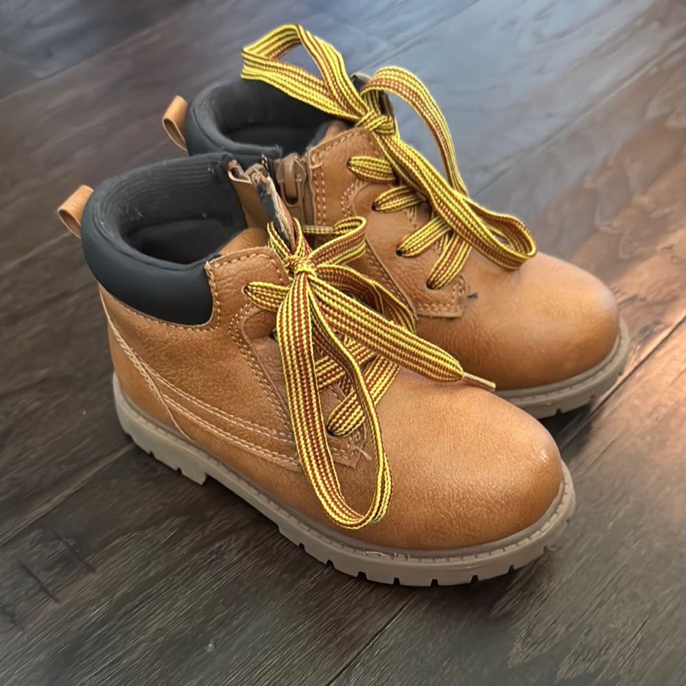 Carter's Brown and Yellow Boots with Rugged Outsole